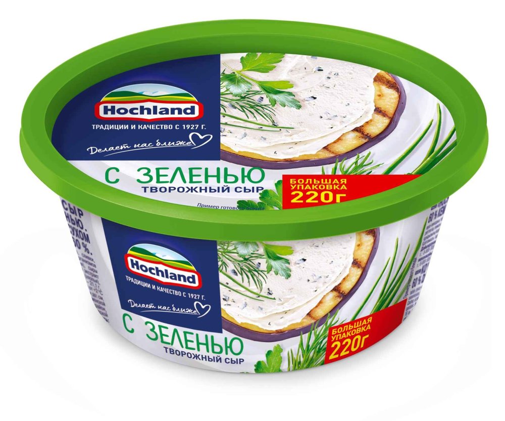 Сыр творожный Hochland с зеленью 220 г