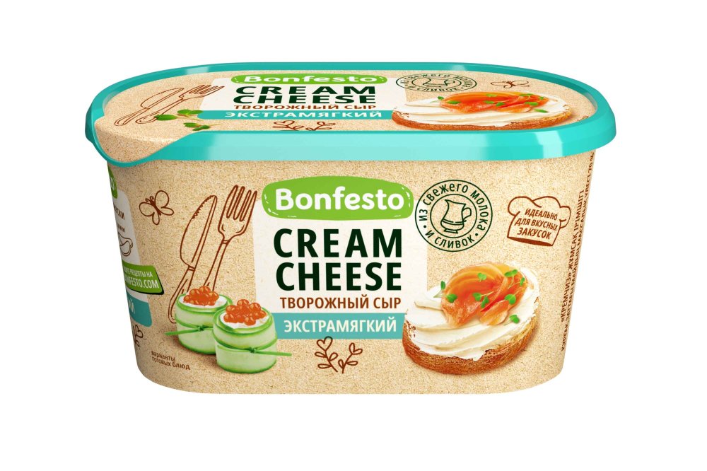 Сыр творожный Кремчиз ЭКСТРА МЯГКИЙ Bonfesto 70% 400 г