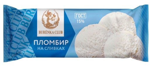 Пломбир полено на сливках 400г